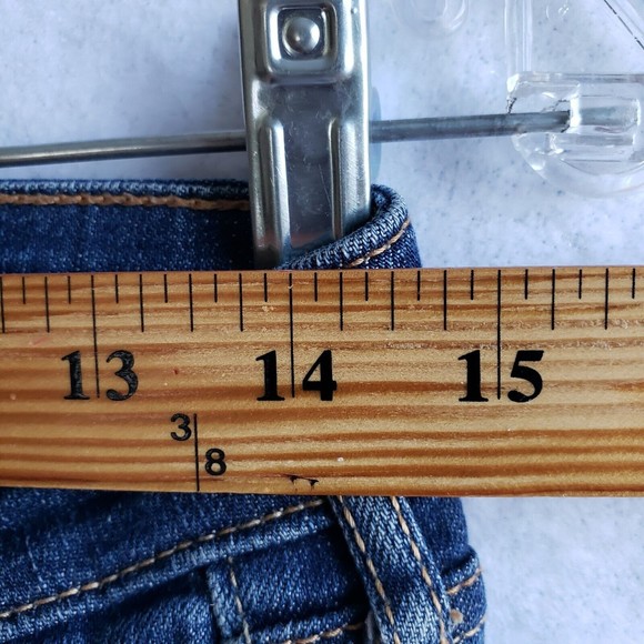 Hollister Womens Size 5R W27 L32 Jeans Blue Denim Dark Wash 5 Pockets Ripped - Picture 6 of 14